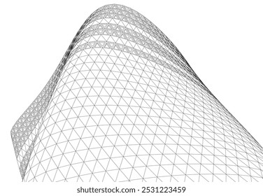 Abstract futuristic architecture vector 3d illustration