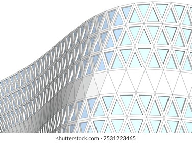 Abstract futuristic architecture vector 3d illustration