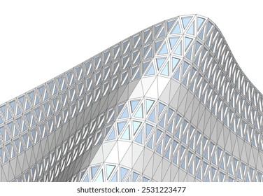 Abstrakte futuristische Architektur, Vektor 3D-Illustration