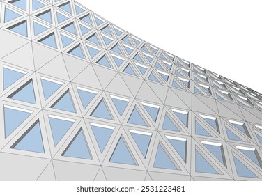 Abstract futuristic architecture vector 3d illustration