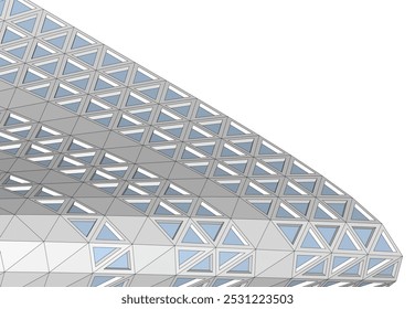 Ilustração 3d abstrata do vetor da arquitetura futurista