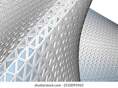 Ilustração 3d abstrata do vetor da arquitetura futurista