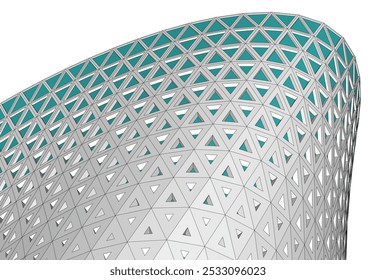 Abstract futuristic architecture vector 3d illustration