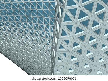 Ilustração 3d abstrata do vetor da arquitetura futurista