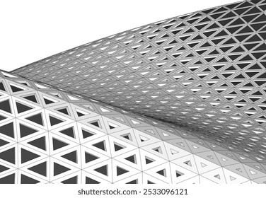 Ilustração 3d abstrata do vetor da arquitetura futurista