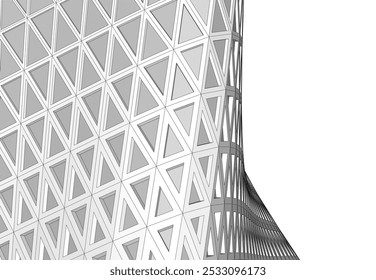 Abstract futuristic architecture vector 3d illustration