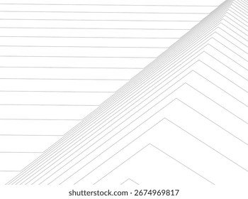 Abstrakte futuristische Architektur. 3D-Vektorgrafik