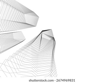 Abstract futuristic architecture. Vector 3d illustration