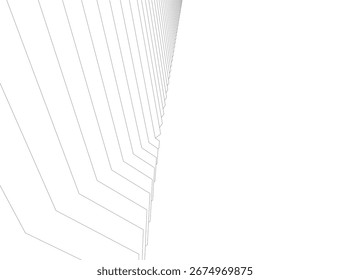 Abstract futuristic architecture. Vector 3d illustration