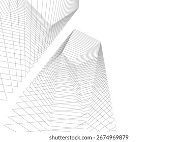 Abstrakte futuristische Architektur. 3D-Vektorgrafik