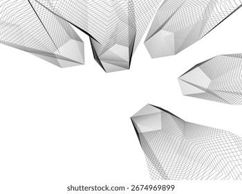 Abstractas arquitectura futurista. Vector 3D ilustración