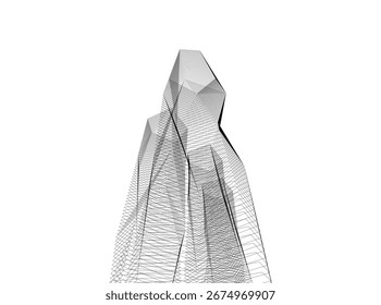 Abstractas arquitectura futurista. Vector 3D ilustración