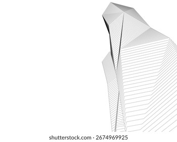 Arquitetura futurista abstrata. Ilustração em 3d vetorial