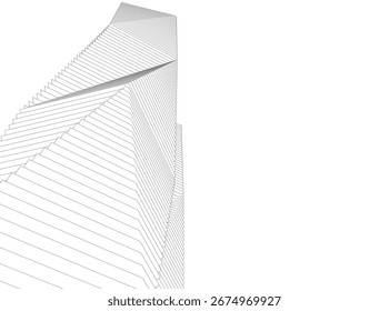 Abstract futuristic architecture. Vector 3d illustration
