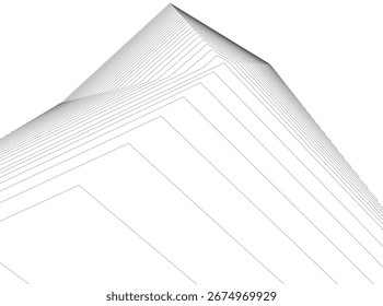 Abstract futuristic architecture. Vector 3d illustration