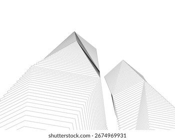 Abstractas arquitectura futurista. Vector 3D ilustración