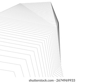 Arquitetura futurista abstrata. Ilustração em 3d vetorial