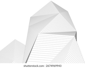 Abstract futuristic architecture. Vector 3d illustration