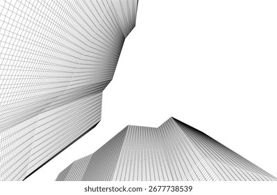 Abstract futuristic architecture vector 3d illustration