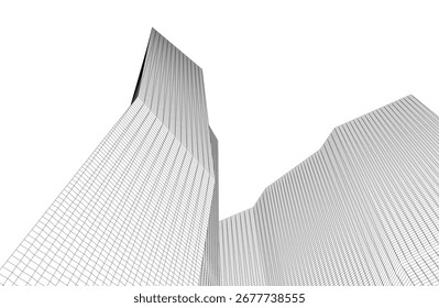 Abstractas Vector de arquitectura futurista Ilustración 3D