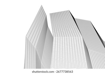 Abstractas Vector de arquitectura futurista Ilustración 3D