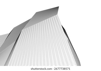 Ilustração 3d abstrata do vetor da arquitetura futurista