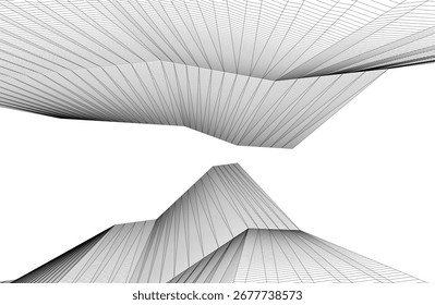 Abstractas Vector de arquitectura futurista Ilustración 3D