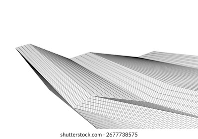 Ilustração 3d abstrata do vetor da arquitetura futurista