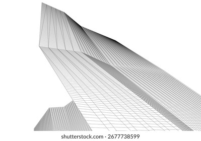 Abstract futuristic architecture vector 3d illustration