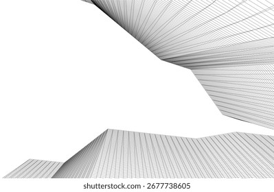Abstractas Vector de arquitectura futurista Ilustración 3D