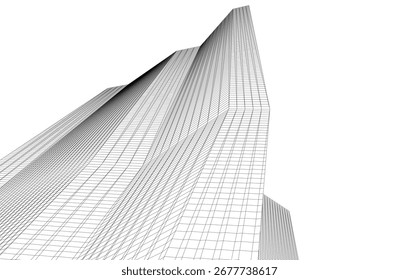 Abstract futuristic architecture vector 3d illustration