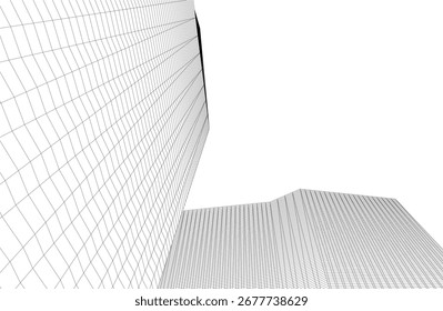 Abstractas Vector de arquitectura futurista Ilustración 3D