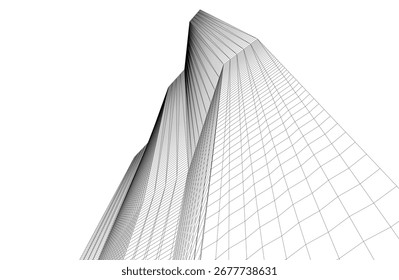 Ilustração 3d abstrata do vetor da arquitetura futurista
