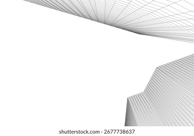 Ilustração 3d abstrata do vetor da arquitetura futurista