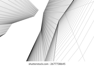 Abstract futuristic architecture vector 3d illustration