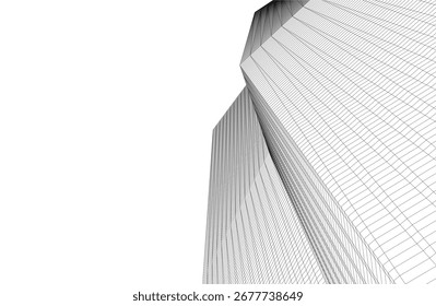 Abstract futuristic architecture vector 3d illustration