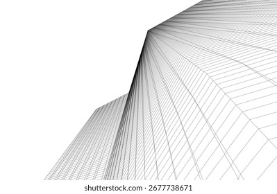 Ilustração 3d abstrata do vetor da arquitetura futurista