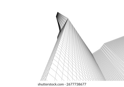 Abstract futuristic architecture vector 3d illustration