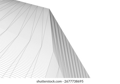 Abstract futuristic architecture vector 3d illustration