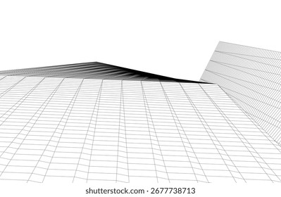 Abstract futuristic architecture vector 3d illustration