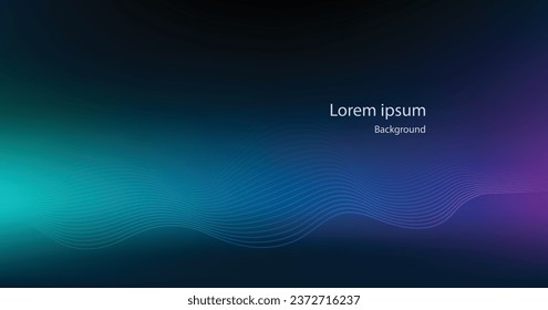 Resumen de fondo futurista. patrón brillante de líneas de onda. líneas móviles modernas con elementos en azul brillante. Concepto de una tecnología futura. Plantilla para un banner horizontal. una imagen vectorial
