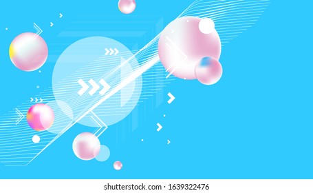 Abstract futuristic background 3d colorful balls. Vector illustration pearls gentle pastel shades
