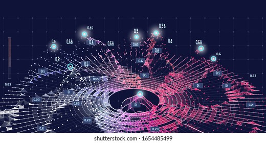 Abstract futuristic background of analytics grid data . Quantum virtual cryptography. Business visualization of artificial intelligence. Big data.