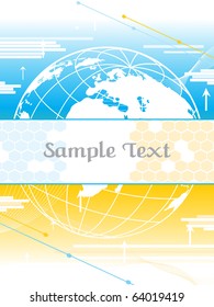 abstract futuristic background with arrowhead and globe