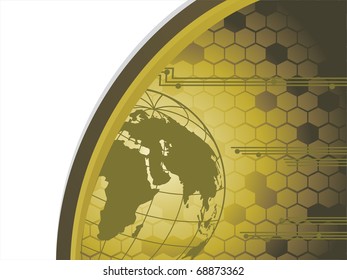 abstract futuristic background with arrowhead and globe