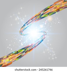 Abstract futuristic background with bent lines. Vector illustration.