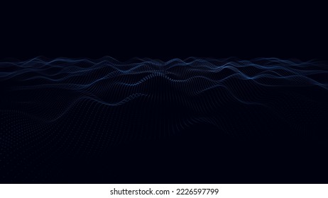 Abstract futuristic background. Big data visualization. Network connection. Data transfer. 3d rendering. Technology background vector. Vector illustration.