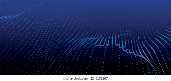 Resumen de fondo futurista. Gran visualización de datos. Conexión de red. Transferencia de datos. 3 quinquies de representación. Vector de fondo de tecnología. Ilustración vectorial.