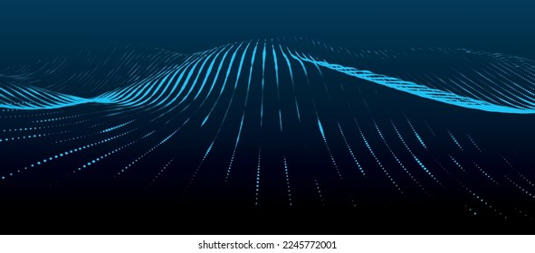 Abstract futuristic background. Big data visualization. Network connection. Data transfer. 3d rendering. Technology background vector. Vector illustration.