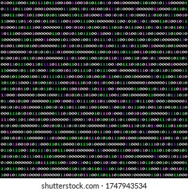 Abstract futuristic background with binary code, cyberspace matrix with digits. 